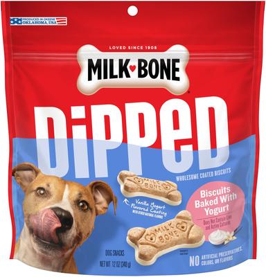 Dipped Vanilla Yogurt Crunchy Dog Treats, 12-oz bag, case of 4