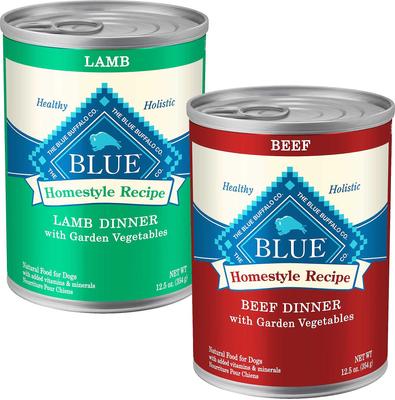 Bundle: Blue Buffalo Homestyle Recipe Lamb Dinner with Garden Vegetables + Beef Dinner with Garden Vegetables & Sweet Potatoes Canned Dog Food