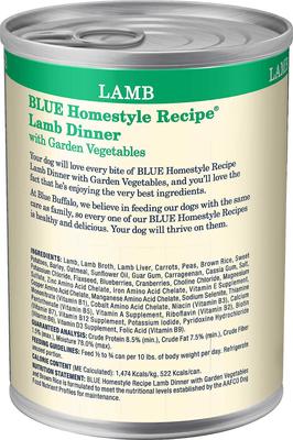 Bundle: Blue Buffalo Homestyle Recipe Lamb Dinner with Garden Vegetables + Beef Dinner with Garden Vegetables & Sweet Potatoes Canned Dog Food