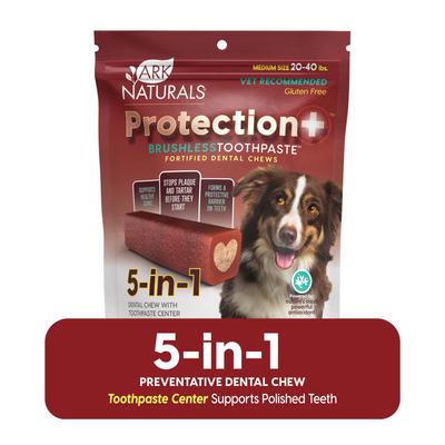 Brushless Toothpaste Protection+ Medium Dental Dog Treats, 18-oz bag, count varies