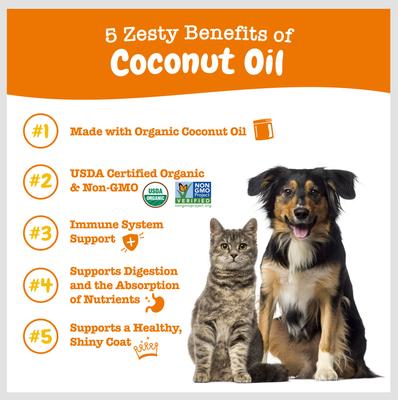 Coconut Oil Skin & Coat Digestive Liquid Topper Omega Supplement for Dogs, 16-oz jar