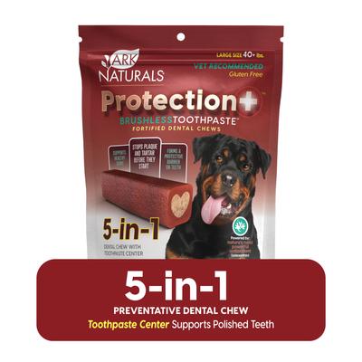 Pasta de dientes Protection sin cepillo, premios dentales grandes para perros, bolsa de 18 oz, la cantidad varía