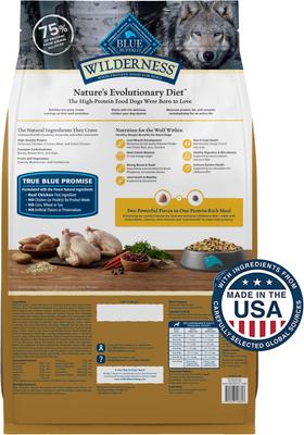 Bundle: Blue Buffalo Wilderness Healthy Weight Chicken Dry Food + Trail Treats Duck Biscuits Dog Treats