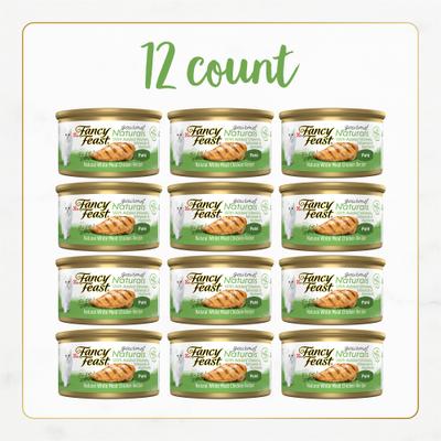Comida enlatada para gatos Gourmet Naturals White Meat Chicken Recipe Pate, 3 oz, caja de 12