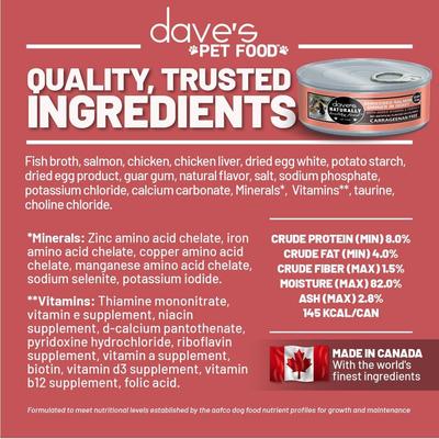 Naturally Healthy Grain-Free Shredded Salmon Dinner in Gravy Canned Wet Cat Food, 5.5-oz, case of 24