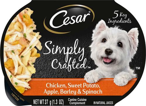 Bundle: Cesar Simply Crafted Chicken, Sweet Potato, Apple, Barley & Spinach Limited-Ingredient + Chicken Limited-Ingredient Wet Dog Food Topper