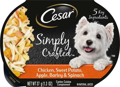 Bundle: Cesar Simply Crafted Chicken, Sweet Potato, Apple, Barley & Spinach Limited-Ingredient + Chicken Limited-Ingredient Wet Dog Food Topper