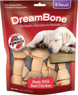 Golosinas para perros con forma de hueso masticable de pollo pequeño, 6 unidades