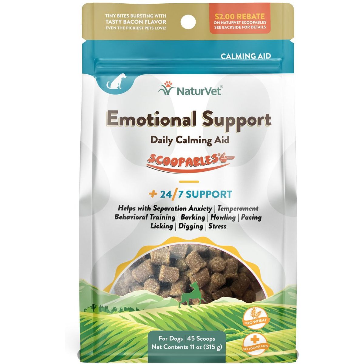 NaturVet Daily Emotional Support Calming Scoopables, bolsa 312 g para perros