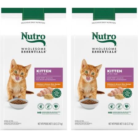 Alimento seco para gatos Wholesome Essentials con receta de pollo y arroz integral para gatitos, bolsa de 3 lb