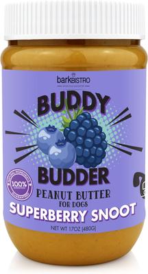 Buddy Budder Superberry Snoot Peanut Butter Lickable Dog Treat, 17-oz jar