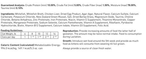 cleanprotein Whitefish Recipe Wet Cat Food, 5.3-oz can, case of 24