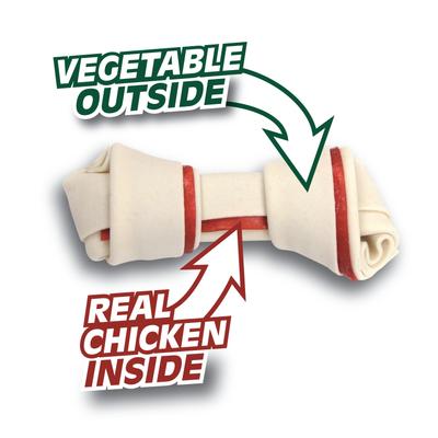 Mini huesos masticables de pollo para perros, 24 unidades