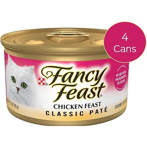 Comida enlatada para gatos Classic Savory Salmon Feast, 3 oz, caja de 24