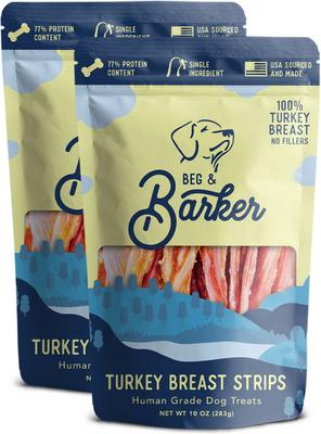 Double Turkey Strips Dog Jerky Treats, 10-oz bag, case of 2