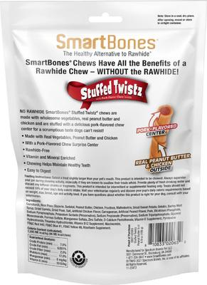 Stuffed Twistz Peanut Butter Chews Dog Treats, 6 count