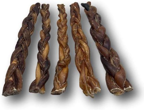 Braided Bully Sticks Dog Treats, 12-in, case of 5