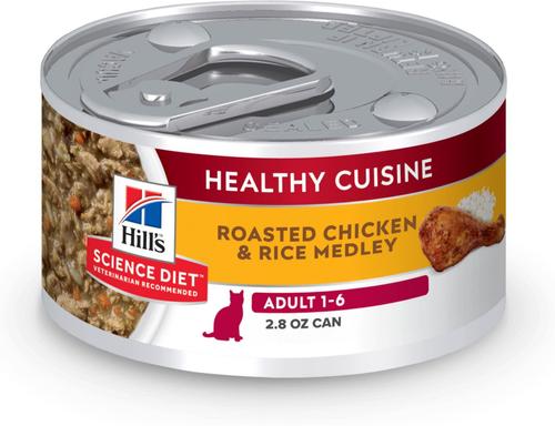 Adult Healthy Cuisine Poached Salmon & Spinach Medley Wet Cat Food, 2.8-oz can, case of 24