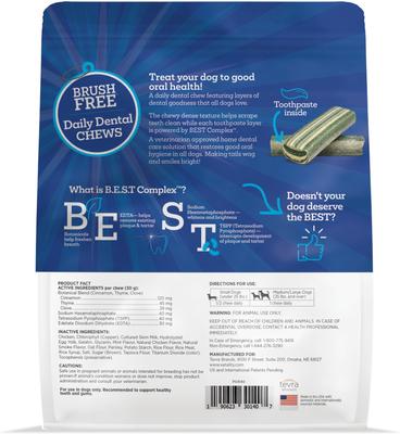 Brush Free Daily Dental Chews for Dogs 14.82-oz