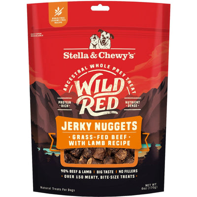 Wild Red Jerky Nuggets Beef & Lamb Recipe Grain-Free Dog Treats. 170 g.