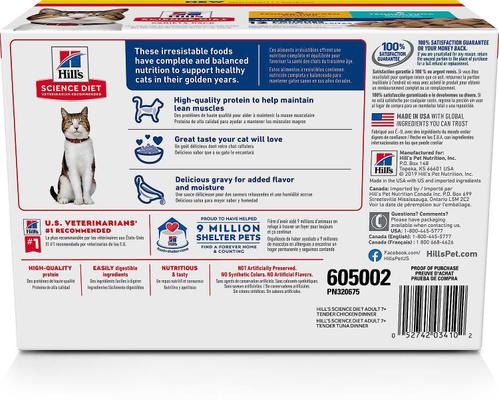 Bundle: Hill's Science Diet Adult Healthy Cuisine Roasted Chicken & Rice Medley Canned Food + Adult 7+ Tender Dinner Variety Pack Cat Food
