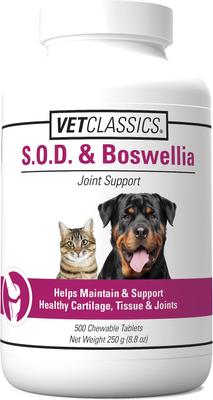 S.O.D. & Boswellia Joint Support Chewable Tablets Dog & Cat Supplement, 500 count