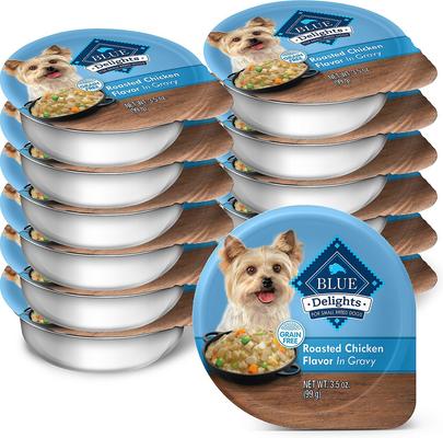 Bundle: Blue Buffalo Divine Delights Gravy Variety Pack Filet Mignon & NY Strip Flavor + Roasted Chicken Flavor Hearty Gravy Dog Food Trays