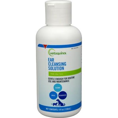 Solución de limpieza de oídos para perros y gatos, botella de 16 onzas líquidas