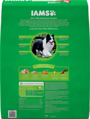 Paquete: Alimento seco Iams ProActive Health Adult MiniChunks + Snacks sabor hueso de leche para perros pequeños y medianos