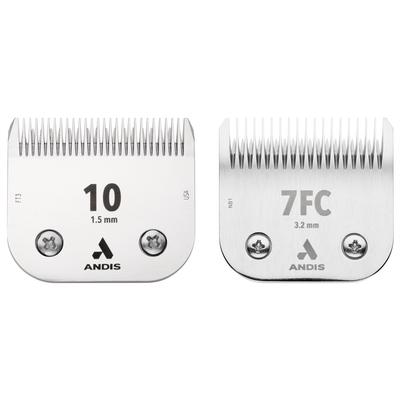 Bundle: Andis CeramicEdge Detachable Blade, #10, 1/16" - 1.5mm + CeramicEdge Detachable Blade, #7FC, 1/8" - 3.2mm