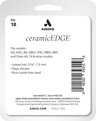 Bundle: Andis CeramicEdge Detachable Blade, #10, 1/16" - 1.5mm + CeramicEdge Detachable Blade, #7FC, 1/8" - 3.2mm