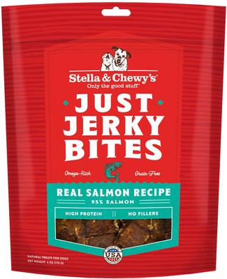 Just Jerky Bites Real Salmon Recipe Grain-Free Dog Treats, 6-oz bag