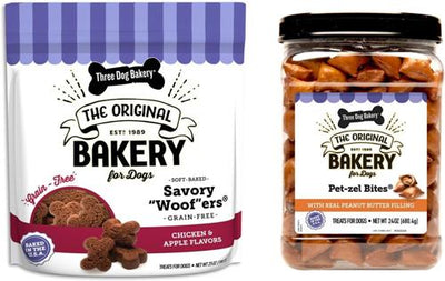 Snacks Jar Pet-zel Bites & Woofers Variety Pack Dog Treats, 49-oz pack