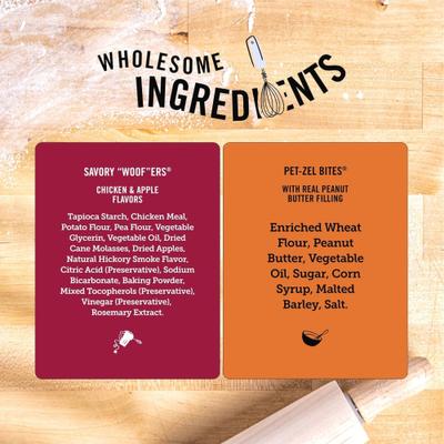 Snacks Jar Pet-zel Bites & Woofers Variety Pack Dog Treats, 49-oz pack