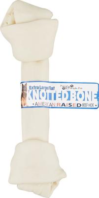 Flat Knotted Rawhide Bone Dog Treat, X-Large