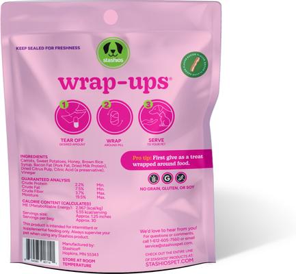 Wrap-Ups Bacon Pill Wrapper Dog & Cat Treat, 30 count