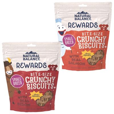 Bundle: Natural Balance Rewards Crunchy Biscuits with Real Bison + Real Salmon Dog Treats