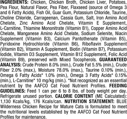 Wilderness Adult 7+ Chicken Recipe High-Protein Grain-Free Pate Wet Cat Food, 5.5-oz can, case of 24