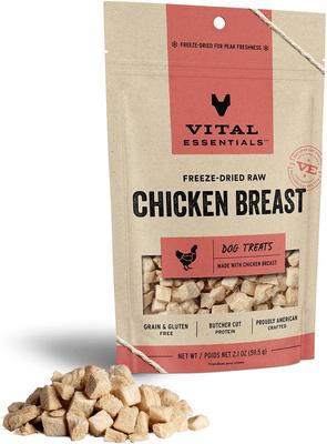 Bundle: Vital Essentials Chicken Breast Treats + Chicken Hearts Freeze-Dried Raw Dog Treats