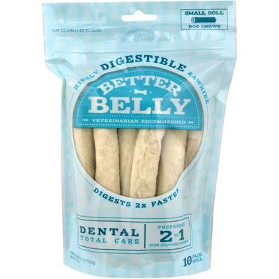 Rollitos de proteína con salmón real, golosina masticable de cuero crudo altamente digestible para perros, tamaño pequeño, 6 unidades