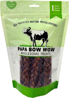 Braided Intestine 6-inch Natural Dog Chew Treats, 1-lb bag