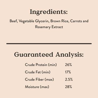 Grazers Beef Jerky Dog Treats, 4-oz pouch