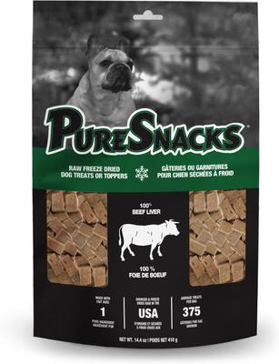 Premios liofilizados de hígado de res para perros, bolsa de 14.4 oz