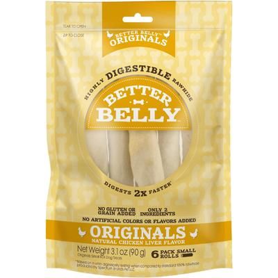 Rollitos de proteína con salmón real, golosina masticable de cuero crudo altamente digestible para perros, tamaño pequeño, 6 unidades