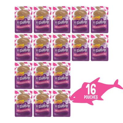 Batidos Lil Shakes con delicioso salmón para gatos, bolsa de 1.55 oz, caja de 16