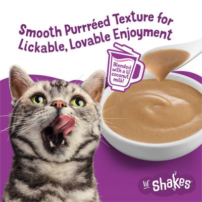 Batidos Lil Shakes con delicioso salmón para gatos, bolsa de 1.55 oz, caja de 16