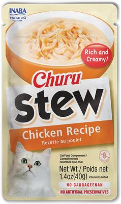 Churu Stew Chicken Recipe Grain-Free Lickable Cat Treats, 1.4-oz pouch