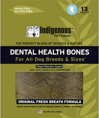Premios dentales para perros con fórmula Fresh Breath, sin cereales, 13 unidades