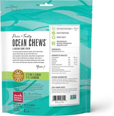 Beams Ocean Chews Wolfish Skins Dehydrated Dog Treats, Small, 3.25-oz bag, bundle of 2
