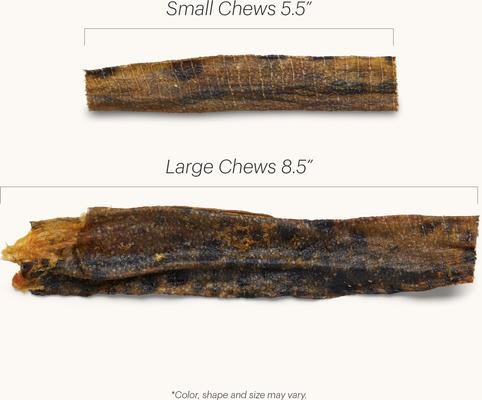 Beams Ocean Chews Wolfish Skins Dehydrated Dog Treats, Small, 3.25-oz bag, bundle of 2